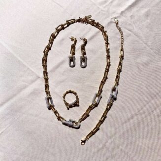 PARURE TIFFANY DORE ARGENT KHCHINA 3P 3 PIERES