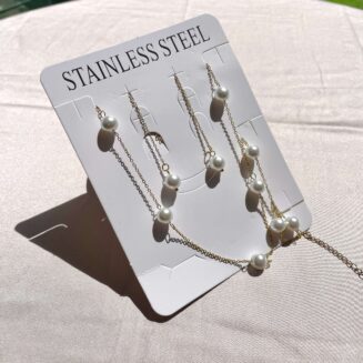 PARURE PERLES BLANCHES 3P