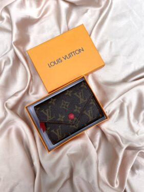 PORTE FEUILLE FEMME LV MARRON FOND ROUGE