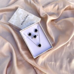 PARURE PANDORA NOIR 3P BOITE IMPRIME