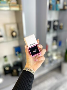 BAGUE PANDORA COEUR VIOLET AVEC BOITE