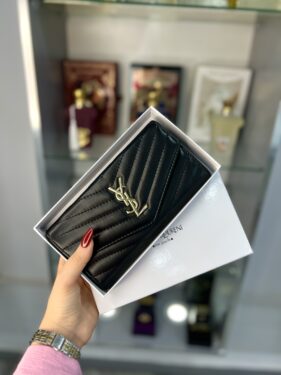 PORTFEUILLE YSL NOIR GRAND FORMAT
