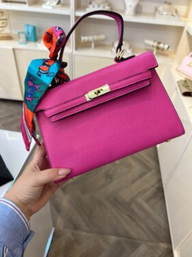 SAC HERMES KELLY ROSE 22cm